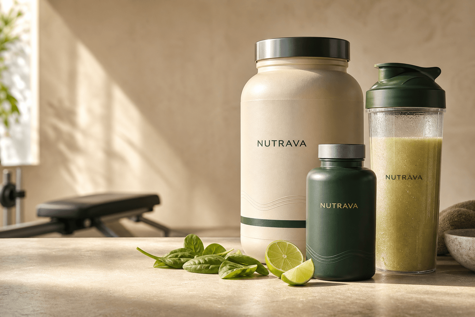 GNC SA premium nutrition products in a sunlit wellness studio